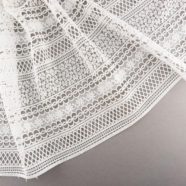 Spitze mit Muster in Bahnen, Farbe Ivory