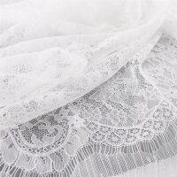 Tüll-Spitze mit Abschlusskante No.1, Farbe Ivory hell