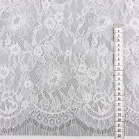 Tüll-Spitze mit Abschlusskante No.1, Farbe Ivory hell