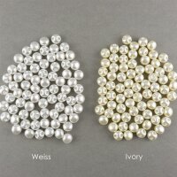 Kugel-Knopf Perle, Ivory oder Weiss