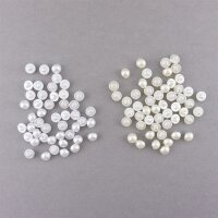 Halbkugel-Knopf Perle, Farbe Ivory oder Weiss