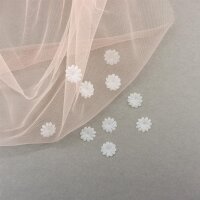 Kleine Organza-Blumen, Strahlen-Form, Farbe Ivory