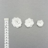 3D Blüten mit Pailletten, Ivory, Gr. S