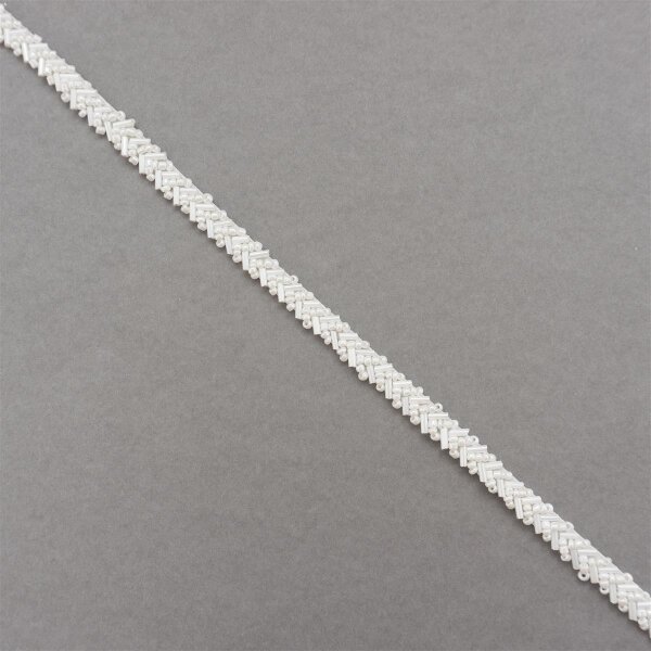 Schmales Glitzerband, Farbe Ivory