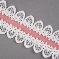 Dicke, matte Spitze mit Blüten und einseitiger Bogenkante