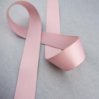 Ripsband mit glatter Kante, Farbe Vintage-Rosa, 2,5cm Breite