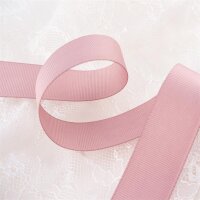 Ripsband mit glatter Kante, Farbe Vintage-Rosa, 2,5cm Breite