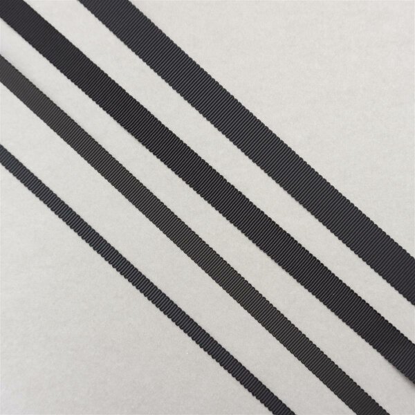Ripsband in verschiedenen Breiten, Farbe Schwarz