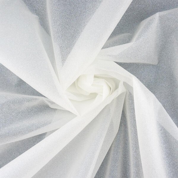 Stark glitzernder Stoff, Farbe Ivory-Ivory